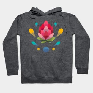 Light Open Simple Protea Bud Stamp Hoodie